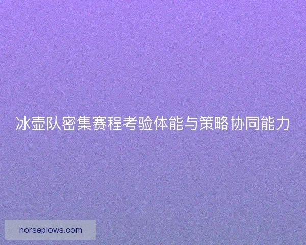 冰壶队密集赛程考验体能与策略协同能力